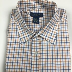 Joseph + Lyman Orange + Blue Dress Shirt XL